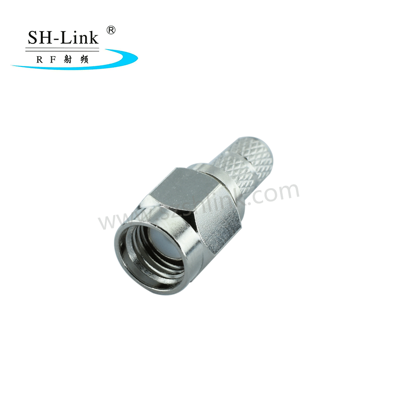 RF coaxial SMA male crimp straight connector for RG174 RG316 cable